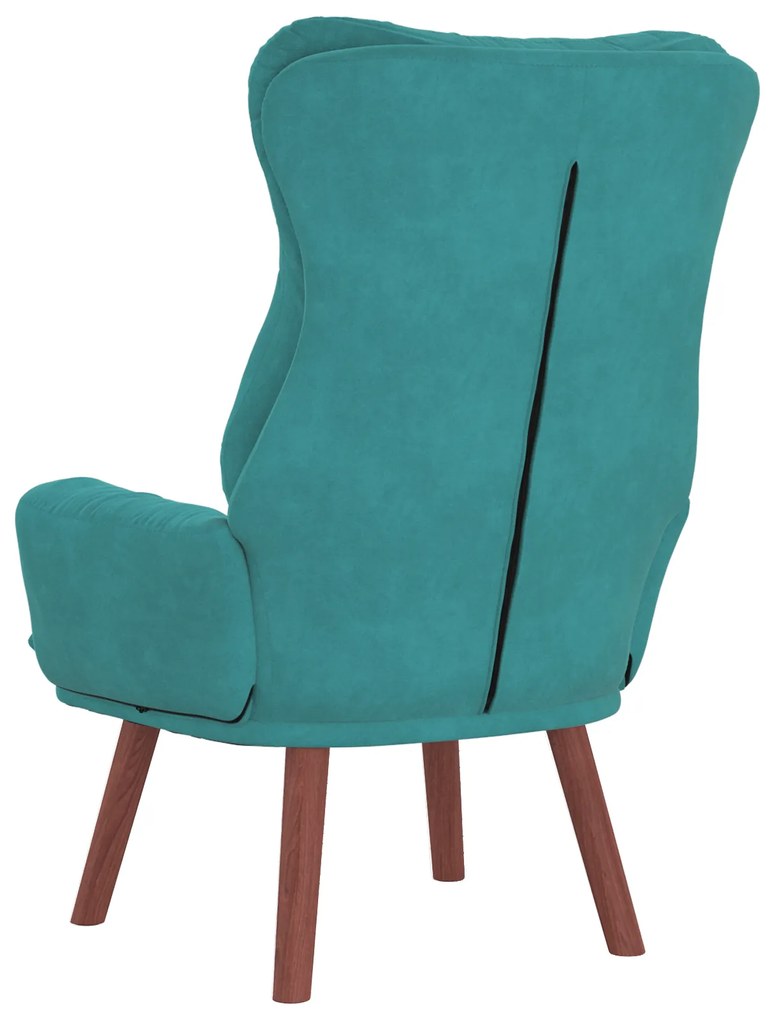Poltrona Relaxante de Veludo Turquesa