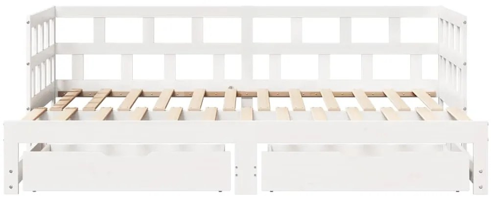 Sofá-cama com gavetão e gavetas sem colchão 80x200 cm branco