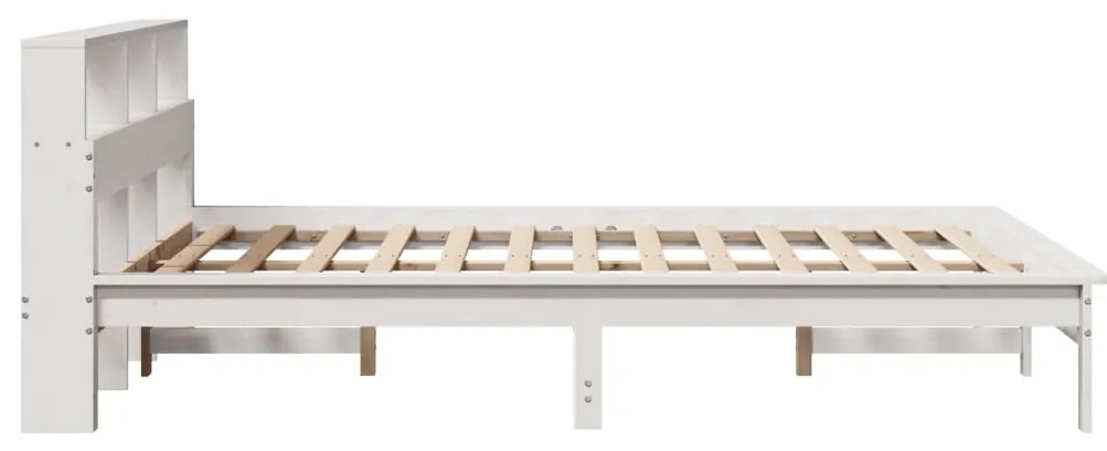 Cama sem colchão 160x200 cm madeira de pinho maciça branco