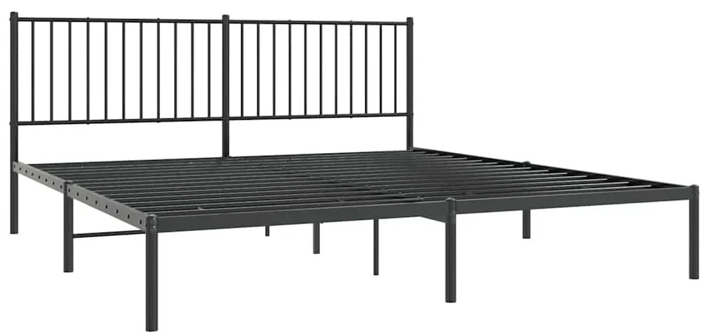 Estrutura de cama com cabeceira 183x213 cm metal preto