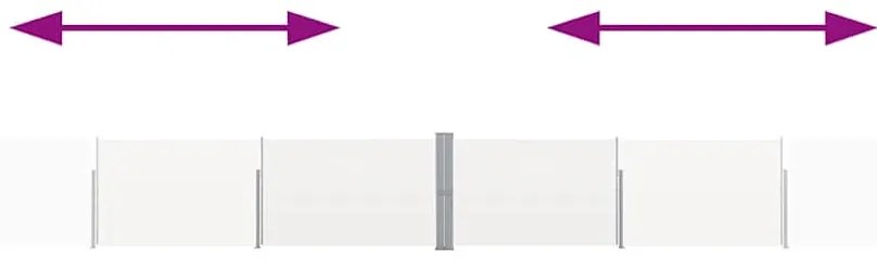 Toldo lateral retrátil para pátio 140x1200 cm creme