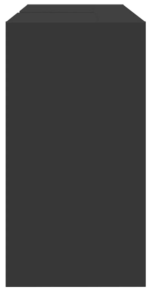 Armário de lavatório 90x29x55 cm derivados de madeira preto