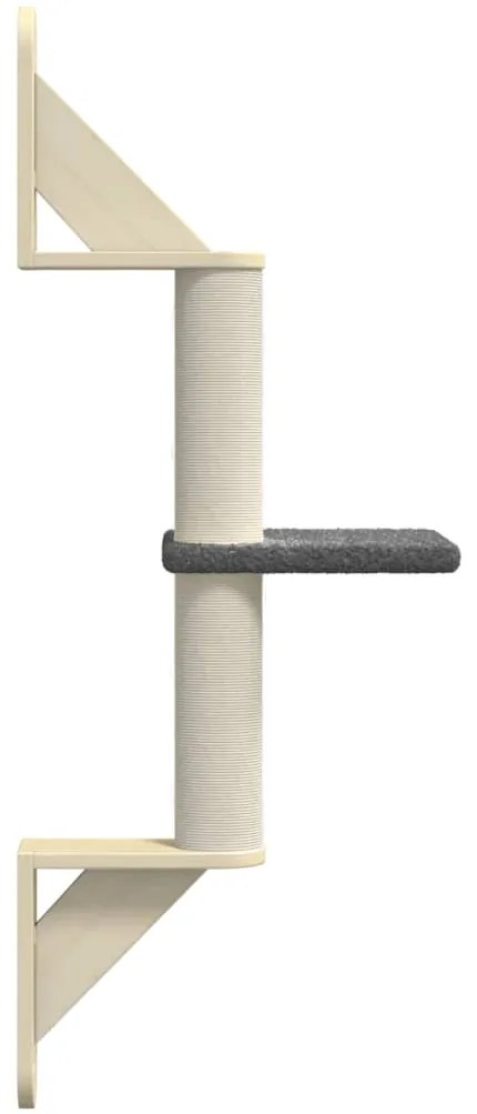 Árvore parede p/ gatos c/ poste arranhador 85,5 cm cinza-escuro