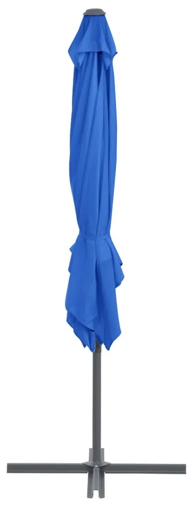 Guarda-sol cantilever com poste de aço 250x250 cm azul ciano