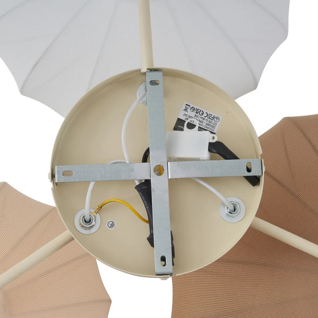 Plafon Japandi branco com bege e castanho 3-luzes - Multi Bida