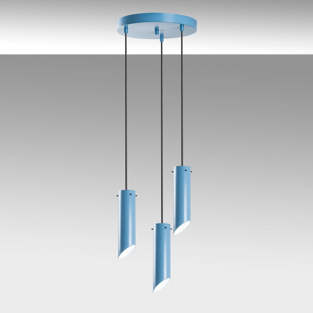 Candeeiro de Teto Kesik – Azul Claro – Diâmetro 40 cm