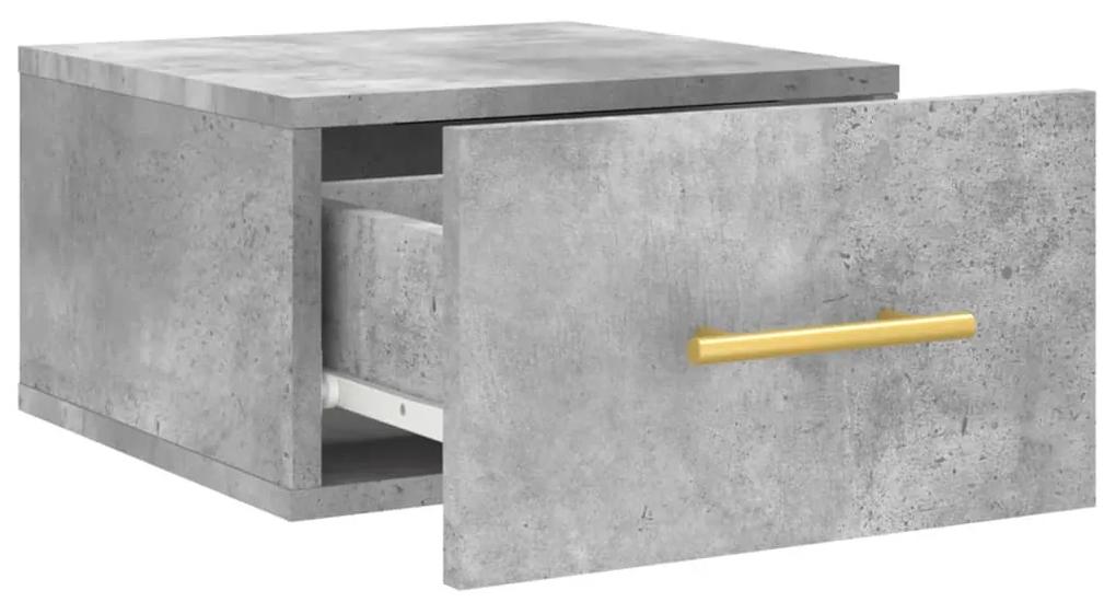 Mesas de cabeceira parede 2 pcs 35x35x20 cm cinza cimento