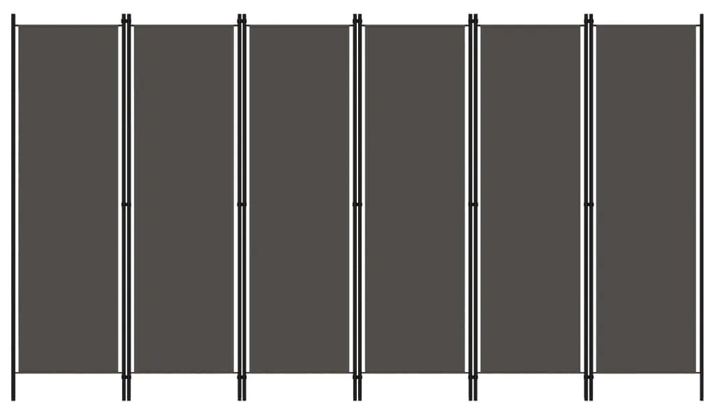 320729 vidaXL Divisória de quarto com 6 painéis 300x180 cm antracite