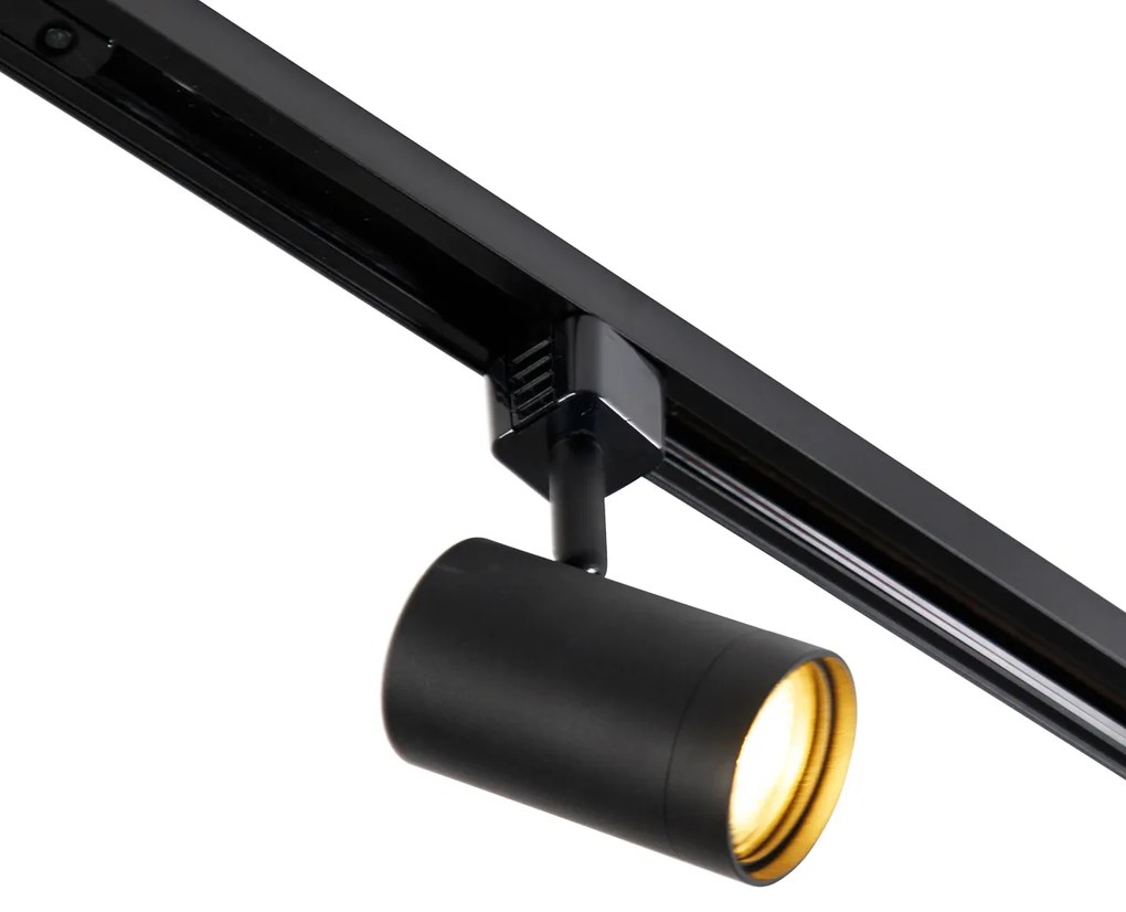 Sistema de trilho moderno monofásico com 10 spots preto - Jeana Moderno