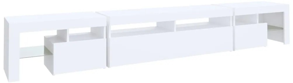 Móvel de TV com luzes LED 260x36,5x40 cm branco