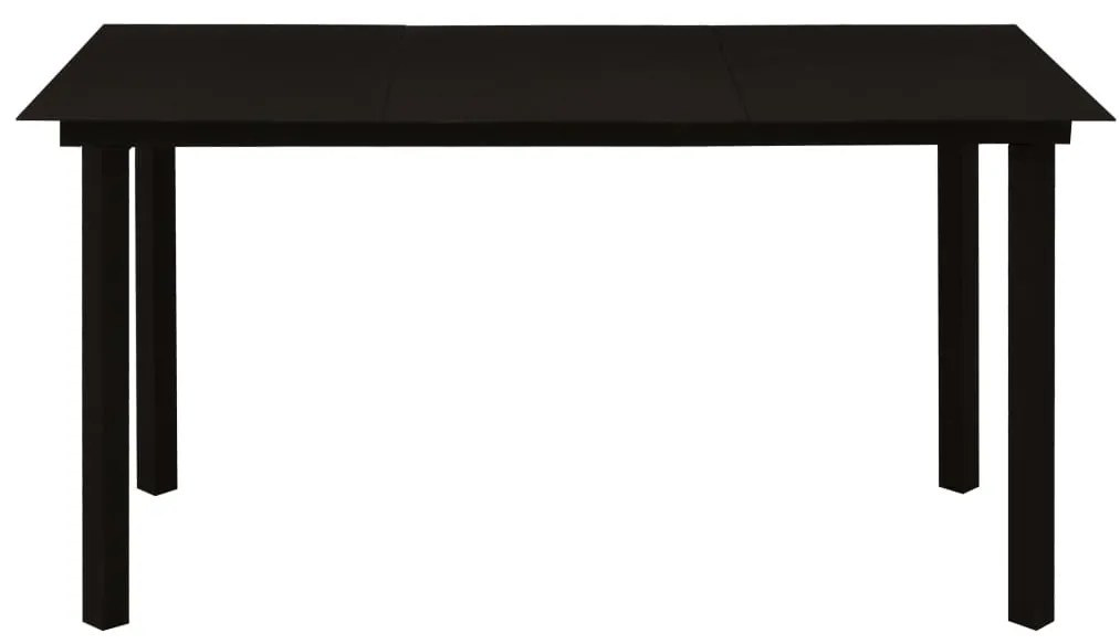 5 pcs conjunto de jantar p/ jardim corda de algodão e aço preto