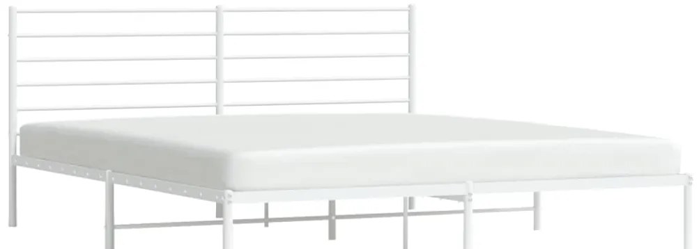 Estrutura de cama com cabeceira 200x200 cm metal branco