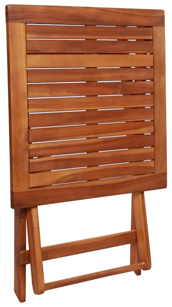 3 pcs conjunto bistrô dobrável madeira de acácia maciça