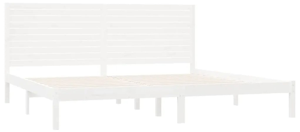 Estrutura de cama 200x200 cm madeira maciça branco