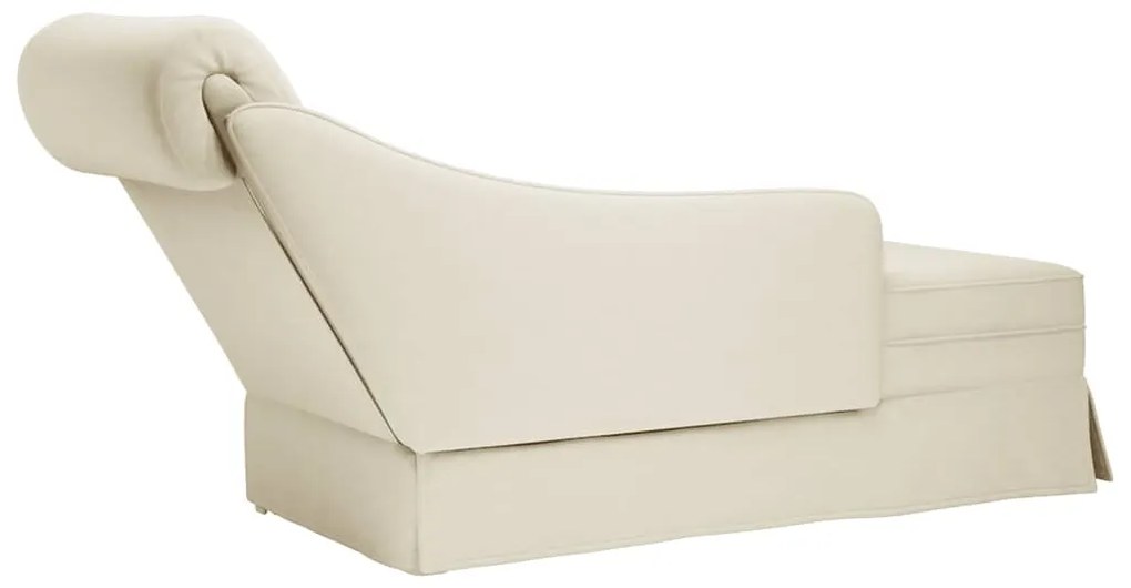 Chaise lounge c/ reforço/apoio de braços direito veludo creme