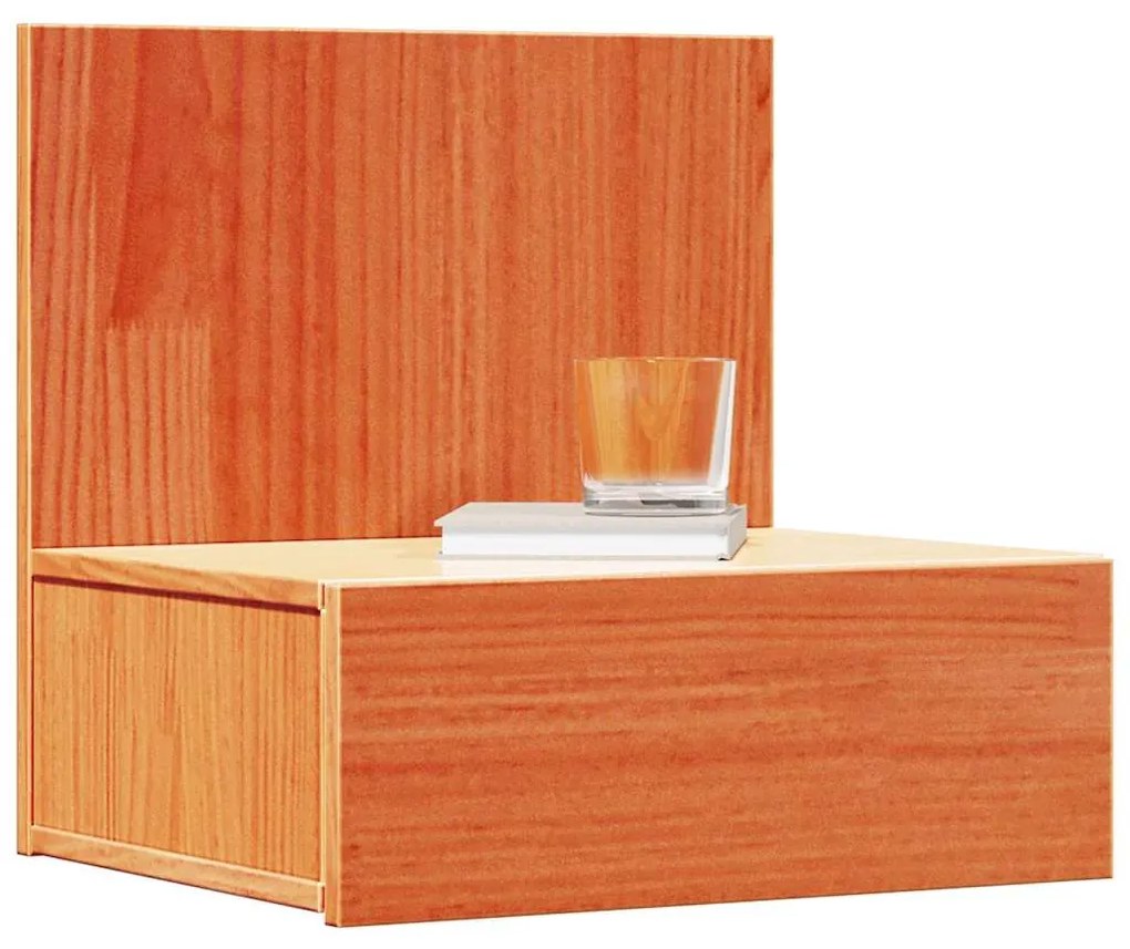 Mesa de Cabeceira Montada na Parede 2 pcs Castanho-mel