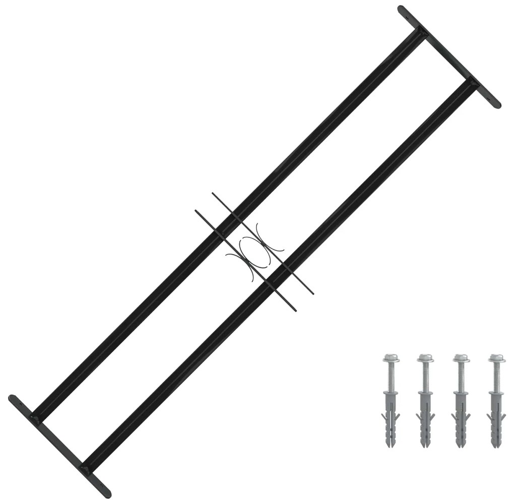 vidaXL Grelha de Janela Preto 115 x 30 cm Aço revestido a pó