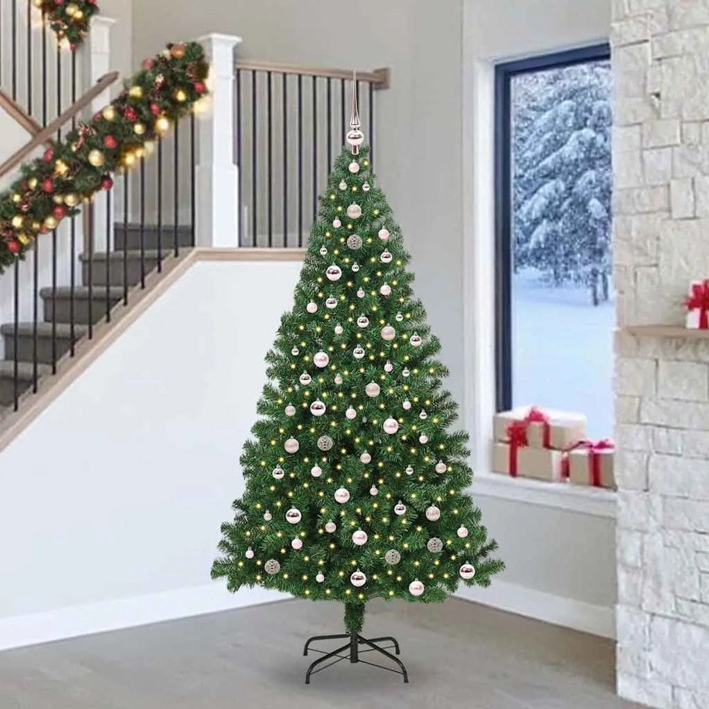 vidaXL Árvore de Natal Artificial Verde 240 cm PVC, Aço e Plástico