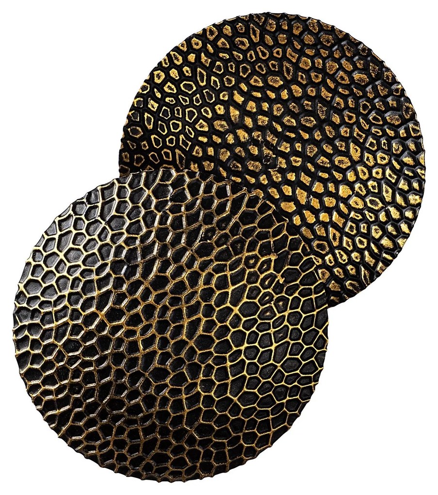Lâmpada de Parede Yosma - Preto e Dourado - 21cm x 21cm x 15cm