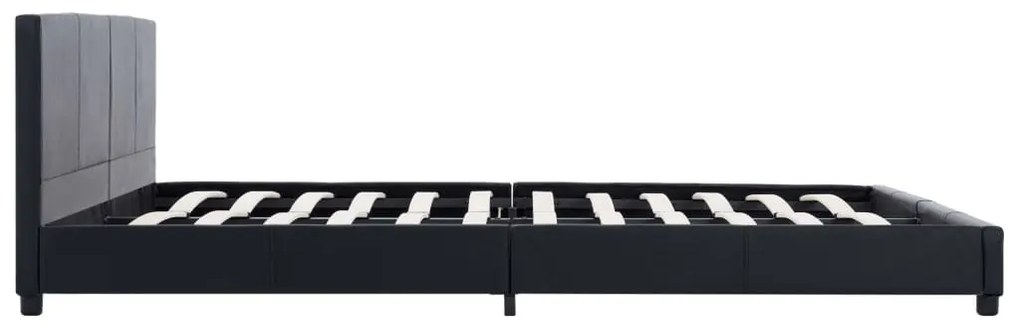 Estrutura de cama 180x200 cm couro artificial preto