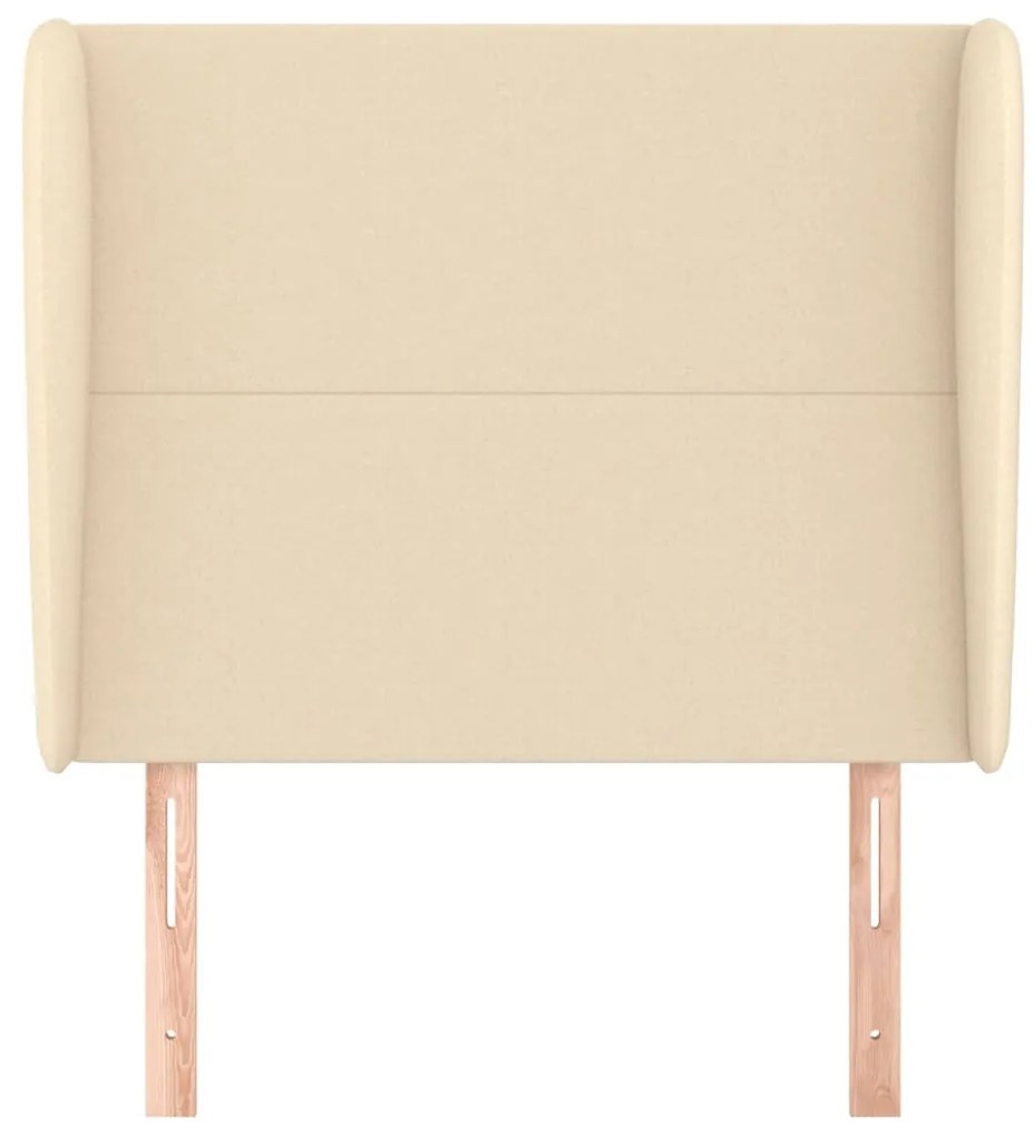 Cabeceira de cama c/ abas tecido 93x23x118/128 cm creme