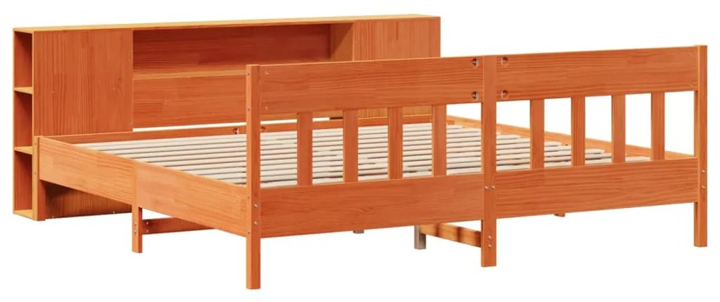 Cama com estante sem colchão 200x200 cm pinho maciço