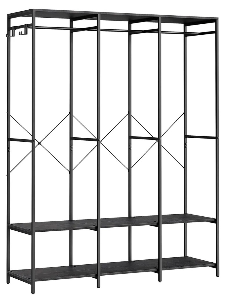 Roupeiro aberto com prateleiras e cabideiro | SONGMICS | 141 x 40 x 180 cm | RGR005B56.
