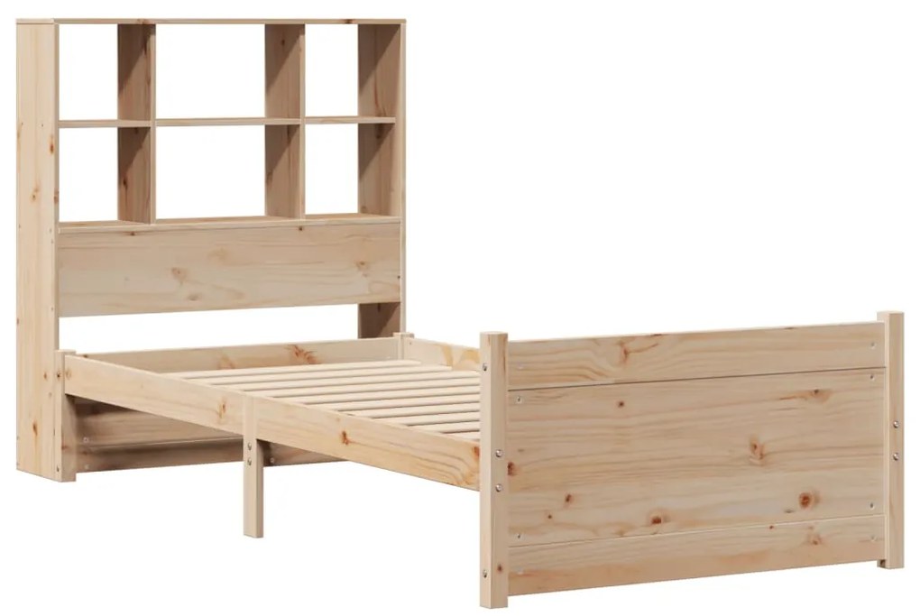 Cama com estante sem colchão 90x190 cm pinho maciço