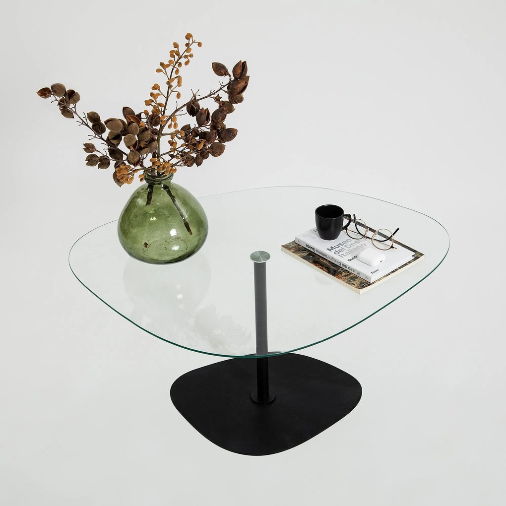 Mesa de Centro Soho – Transparente e Preto – 85x40x67 cm
