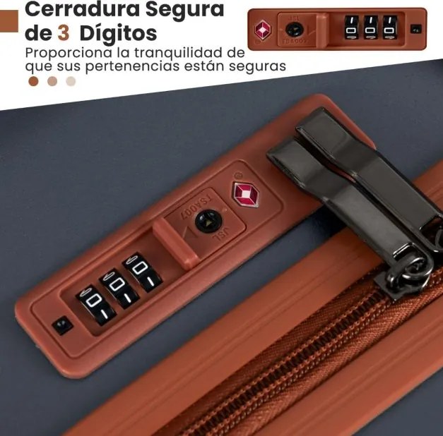 Conjunto de bagagem de 3 peças malas rígidas com fechadura com Alças telescópicas de alumínio e rodas giratórias Cinzenta