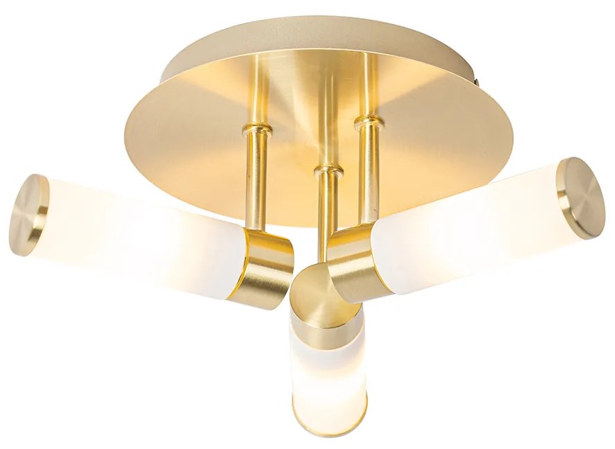 Candeeiro de teto moderno para casa de banho em latão 3 luzes IP44 - Bath Moderno