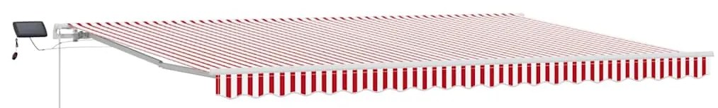 Toldo Retrátil Vermelho e branco 500 × 300 cm Vermelho e branco