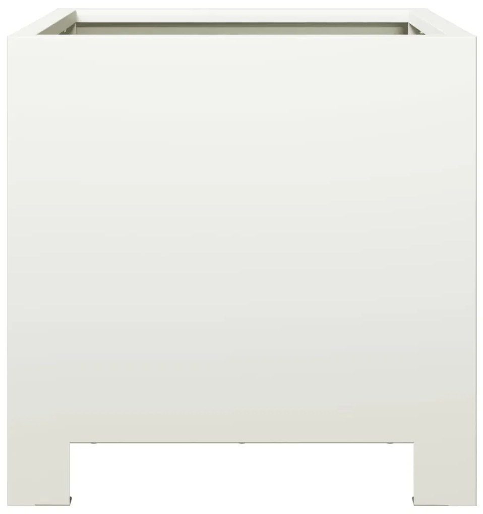 Vaso/floreira de jardim 2 pcs 30x30x30 cm aço branco