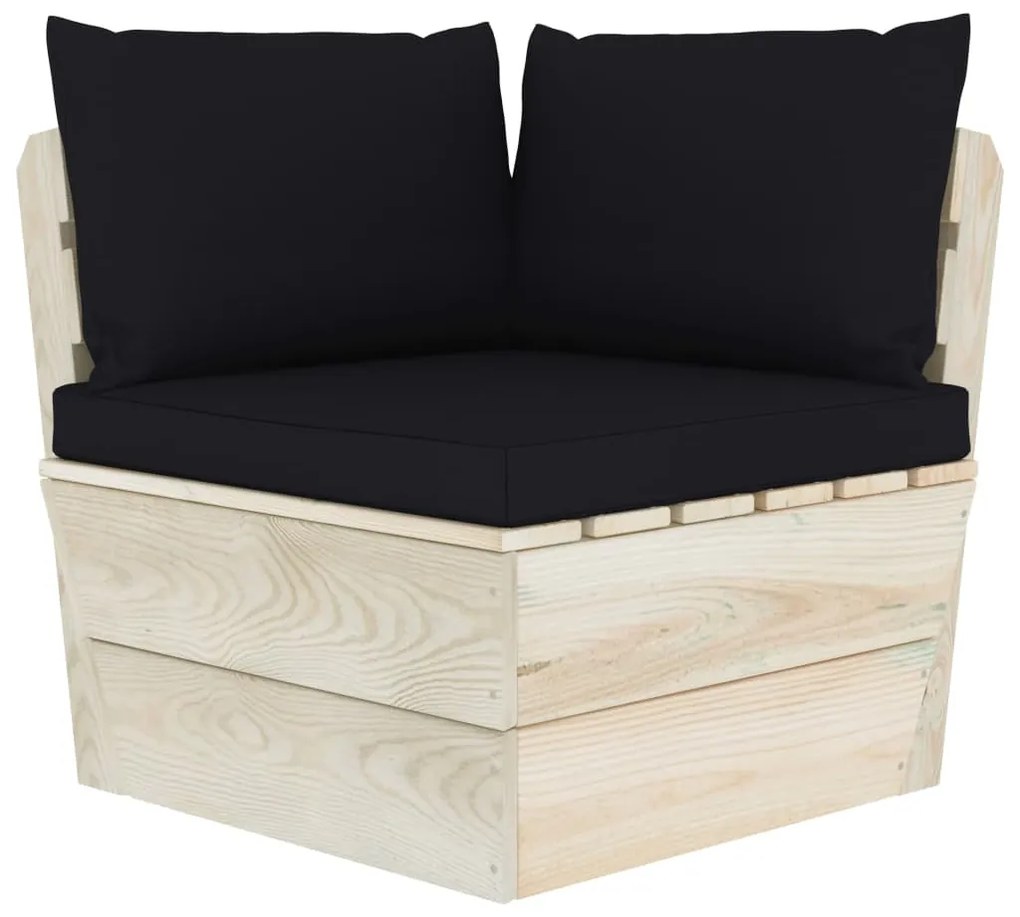 6 pcs conjunto lounge de paletes + almofadões madeira de abeto