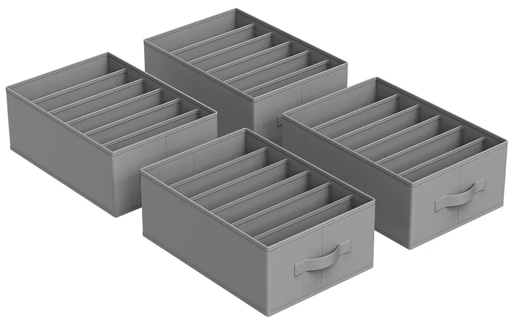 Conjunto de 4 organizadores de gavetas com 6 compartimentos | SONGMICS | 42 x 30 x 17 cm | RUS009G04.