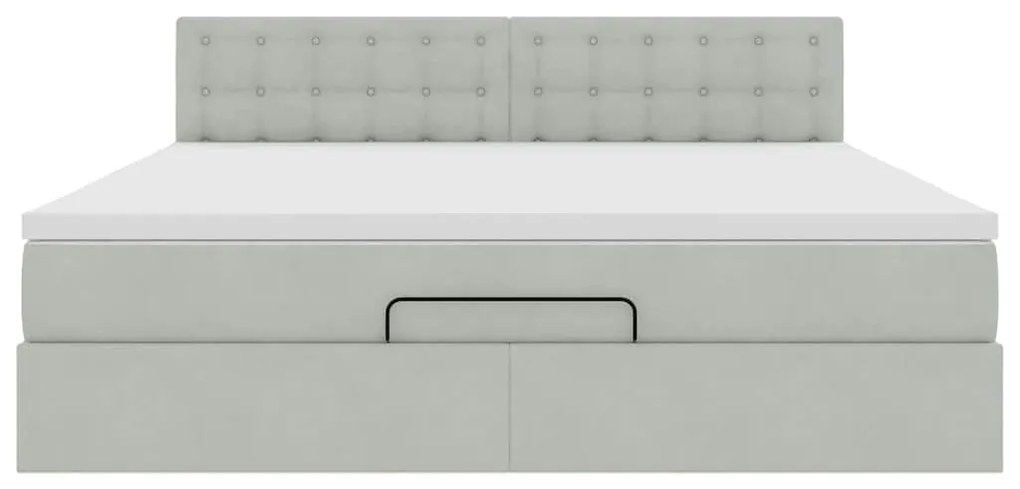 Estrutura de cama otomana com colchão 160x200 cm cinzento claro