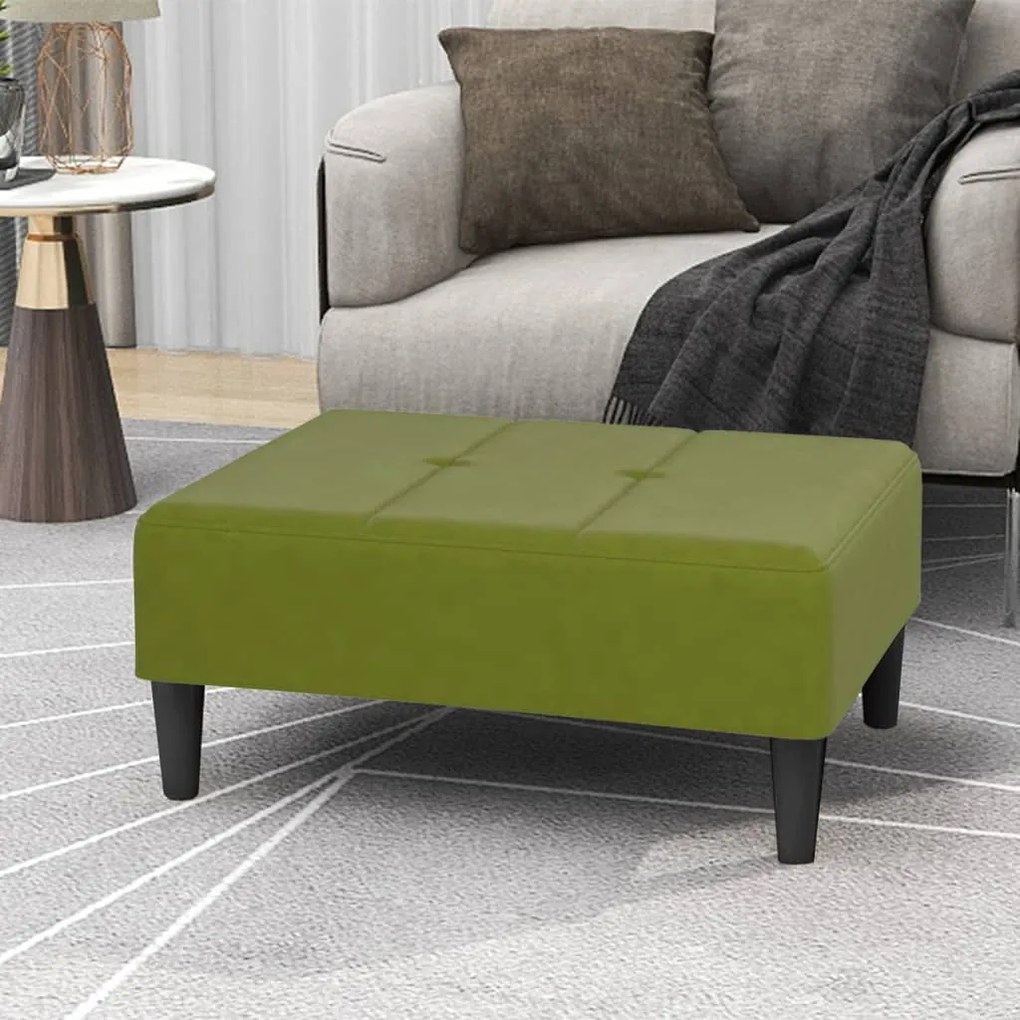 vidaXL Apoio de pés 78x56x32 cm veludo verde-claro