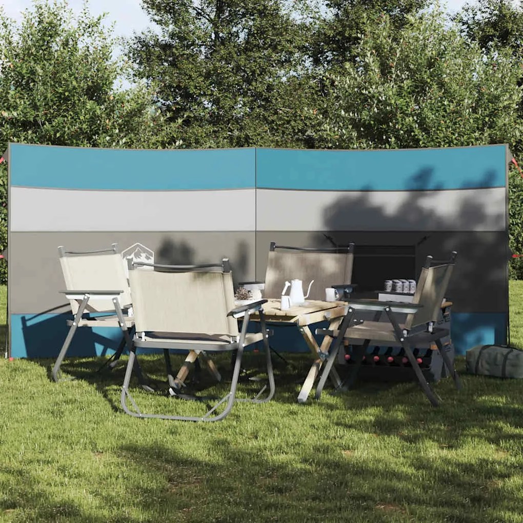 Corta-vento de campismo 340x130 cm impermeável azul