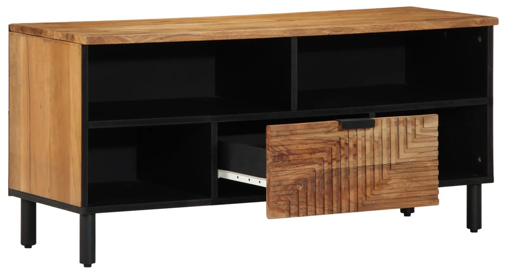 Armário para TV vidaXL 100x33,5x46 cm Madeira Maciça de Acácia