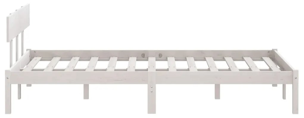 Estrutura de cama 140x190 cm pinho maciço branco