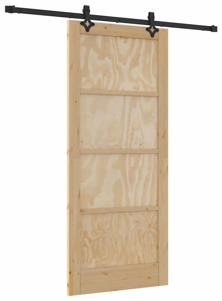 Porta Deslizante vidaXL com Conjunto de Ferragens 86x198.5 cm Madeira