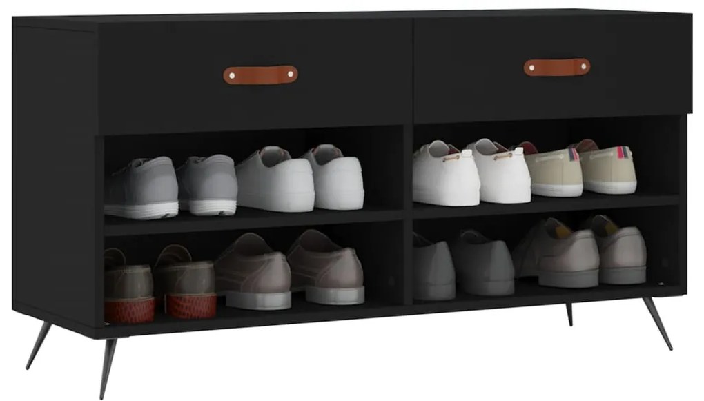 Banco sapateira 102x35x55 cm derivados de madeira preto