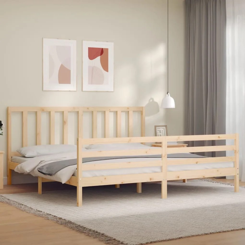 vidaXL Cama sem colchão 200x200 cm madeira de pinho maciça