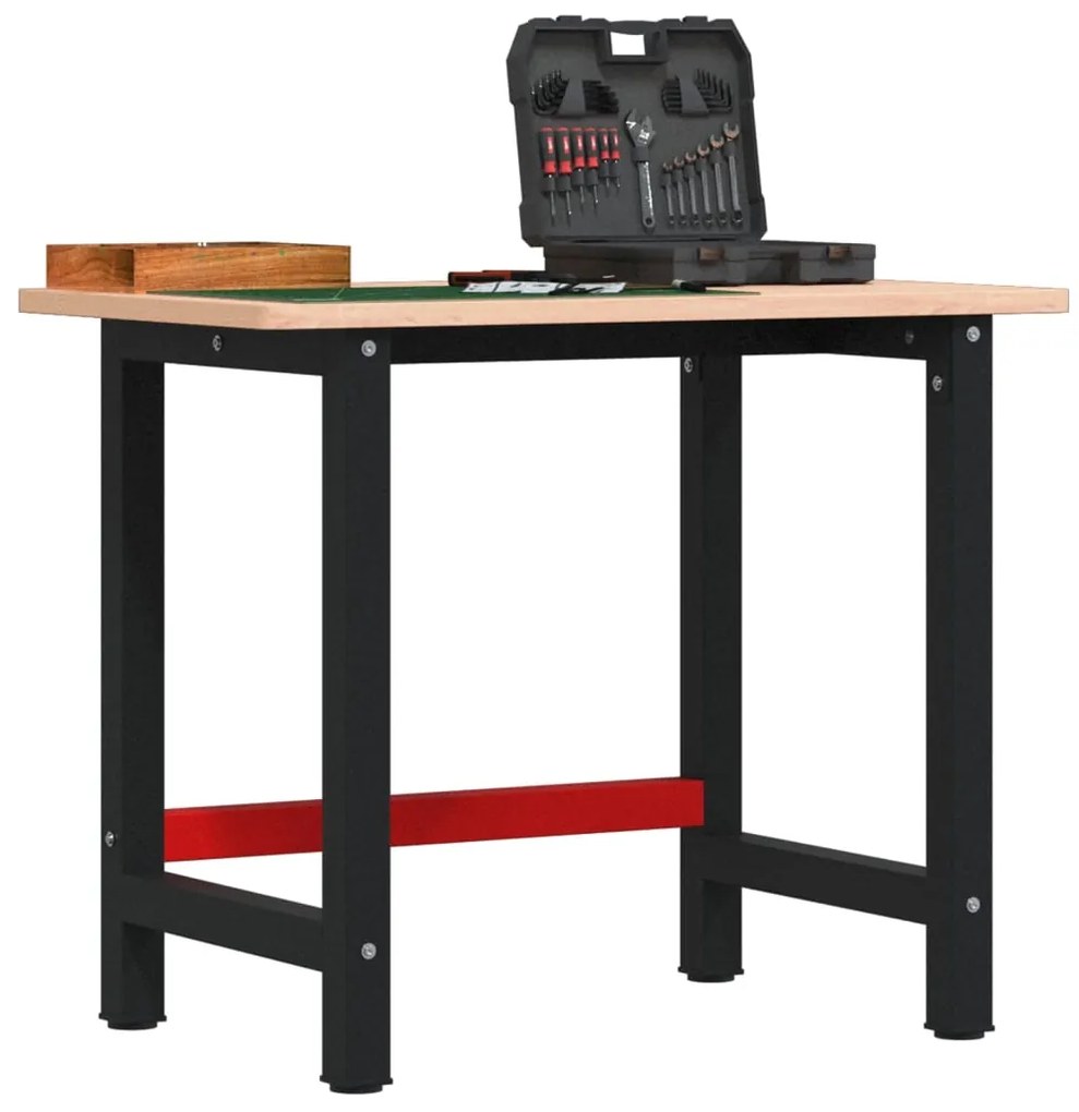 vidaXL Bancada retangular 100x60x81,5 cm madeira de faia maciça