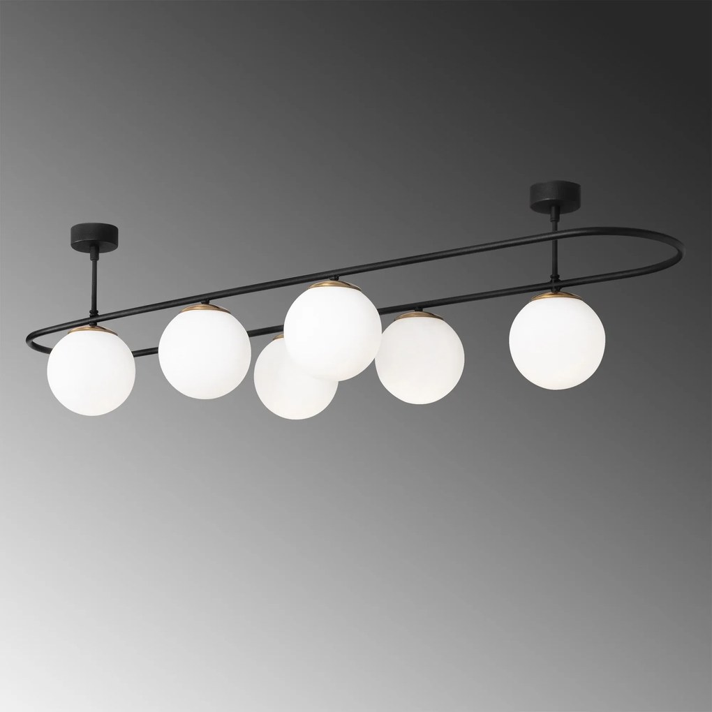 Candeeiro de Teto Abakus – Preto e Branco – 124 x 40 cm
