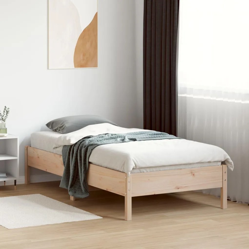 Cama sem colchão 75x190 cm madeira de pinho maciça