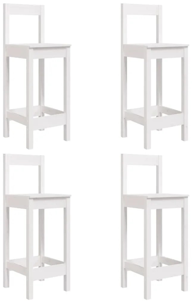 5 pcs conjunto de bar para jardim pinho maciço branco