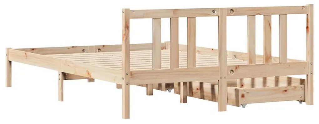 Cama sem colchão 135x190 cm madeira de pinho maciça