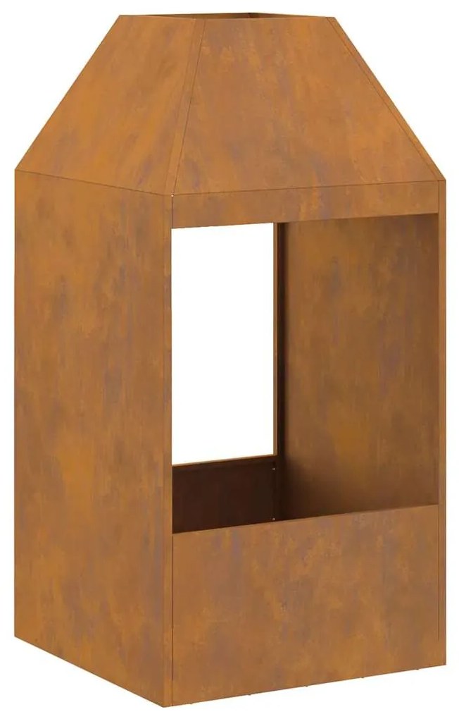 Fogueira vidaXL 50x50x100 cm em Aço Resistente