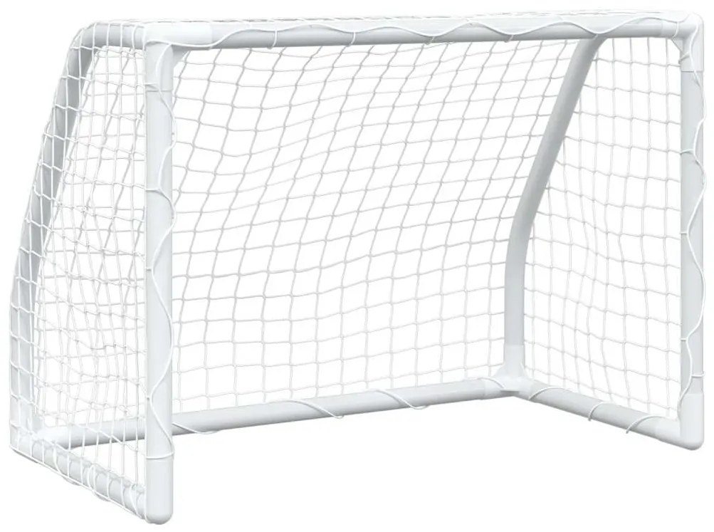 Baliza futebol infantil 2 pcs c/ bola 64x35x48 cm metal branco
